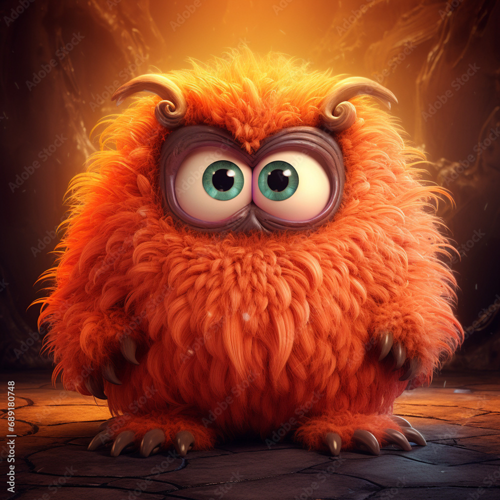 a cuddle monster that is a furry, amorphous creature with big, loving eyes created with Generative Ai a cuddle monster that is a furry, amorphous creature with big, loving eyes created with Generative Ai