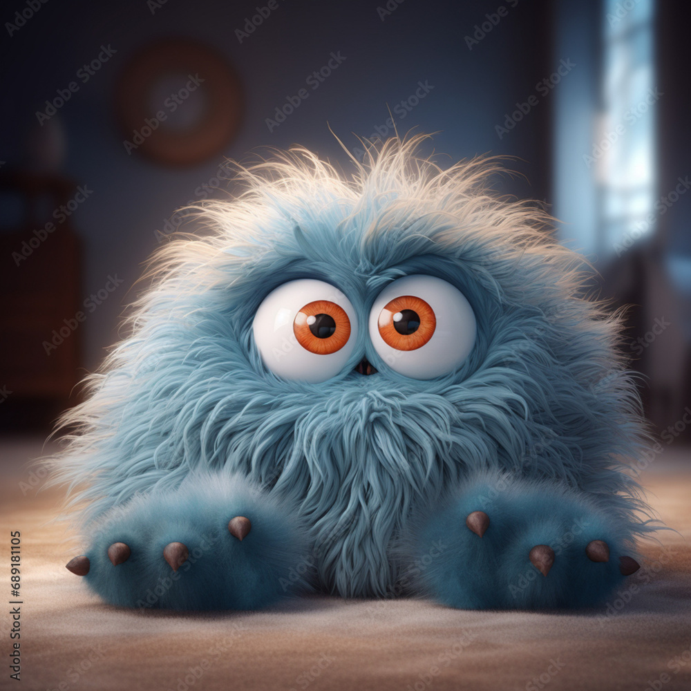 a cuddle monster that is a furry, amorphous creature with big, loving eyes created with Generative Ai a cuddle monster that is a furry, amorphous creature with big, loving eyes created with Generative Ai