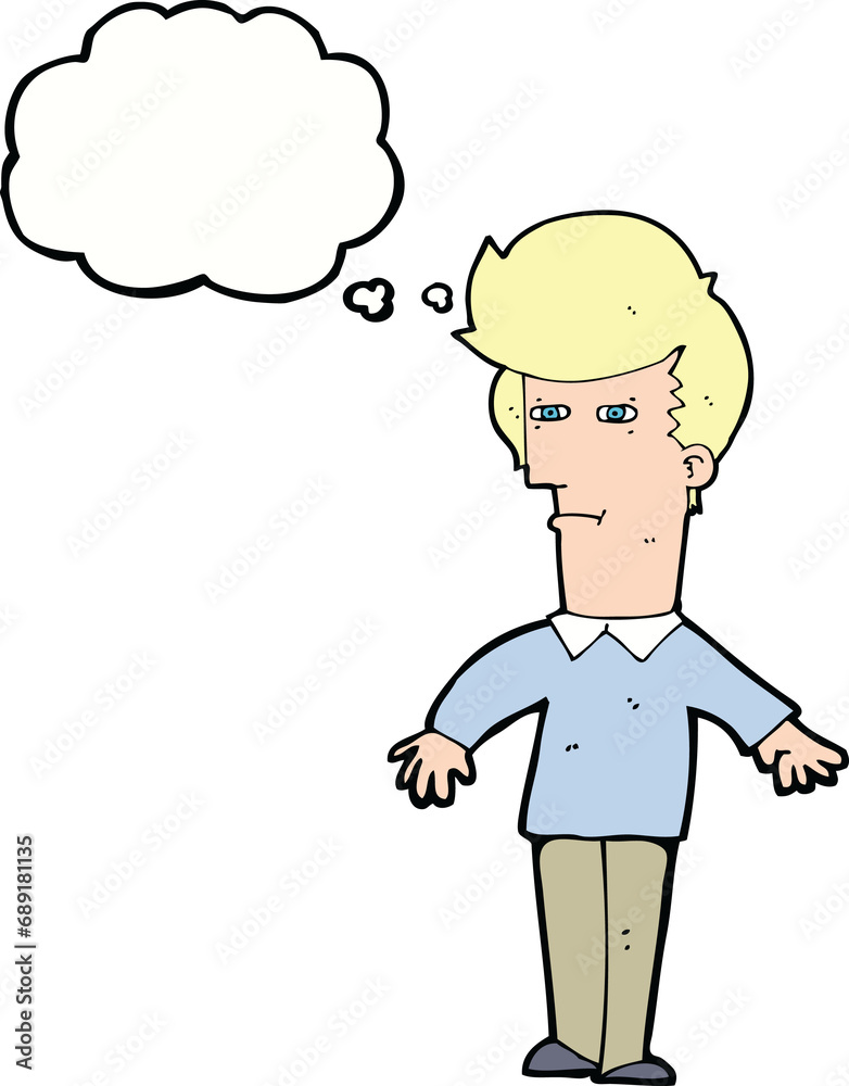 cartoon suspicious man with thought bubble cartoon suspicious man with thought bubble