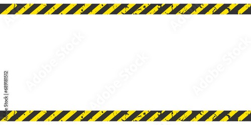 Line yellow and black color with texture and text space. Warning sign on white background. Blank Warning Sign. Warning Background for your design. Template. EPS10.  © katarinanh