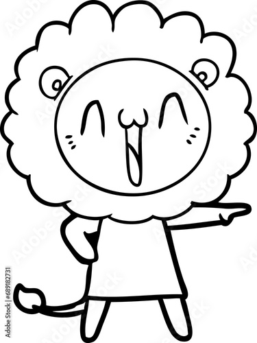 happy cartoon lion