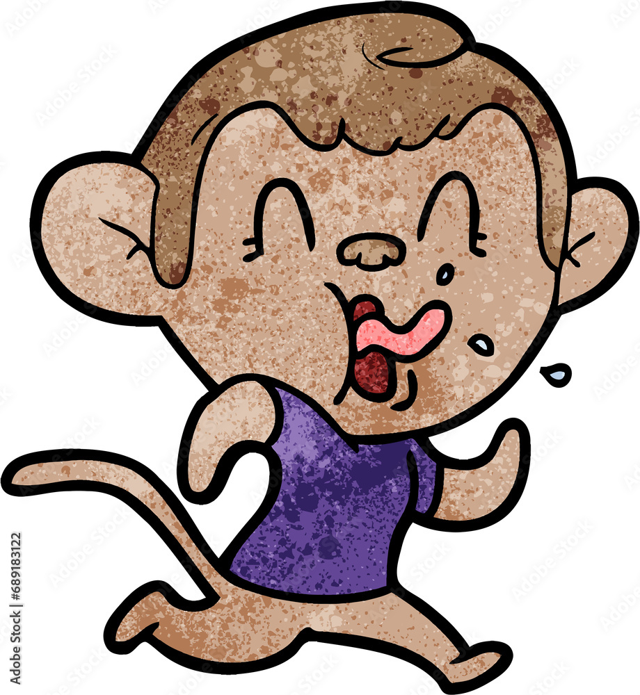 crazy cartoon monkey running crazy cartoon monkey running
