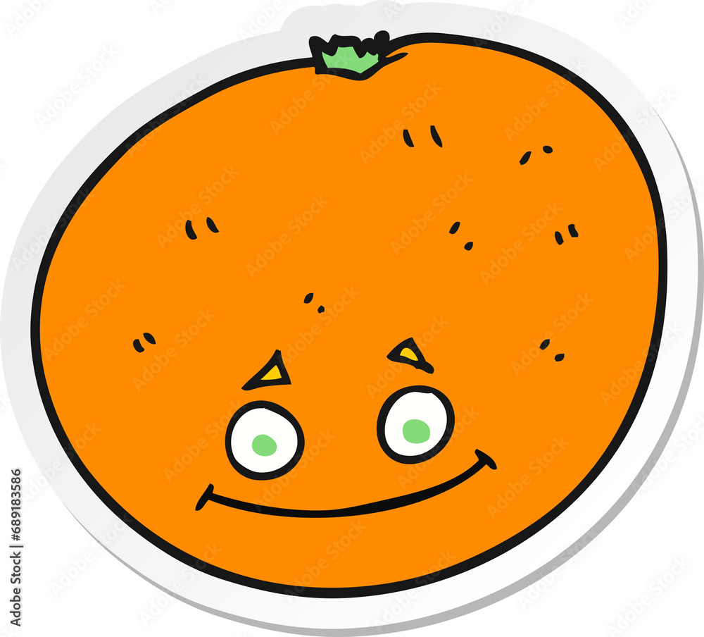 Obraz premium sticker of a cartoon orange