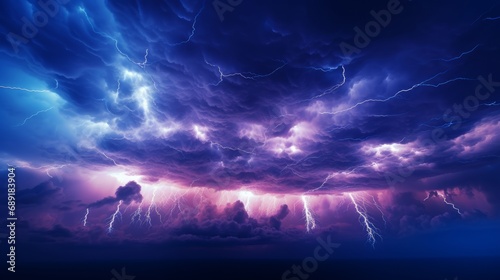 A Majestic Storm Cloud Illuminated by Lightning. A large cloud filled with lots of lightning photo