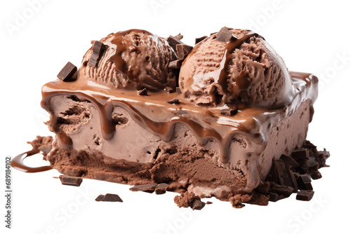 Sweet Chocolate Fudge Paradise on a Blank Canvas isolated on transparent background photo