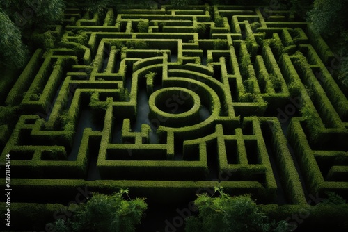 Maze Made Of Trees And Bush, Creating A Natural, Minimal Concept