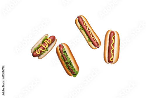 hot dog with ketchup isolated transparent 