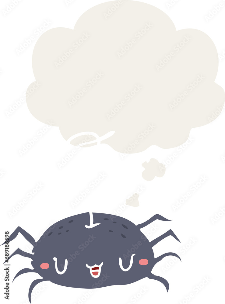cartoon spider with thought bubble in retro style cartoon spider with thought bubble in retro style