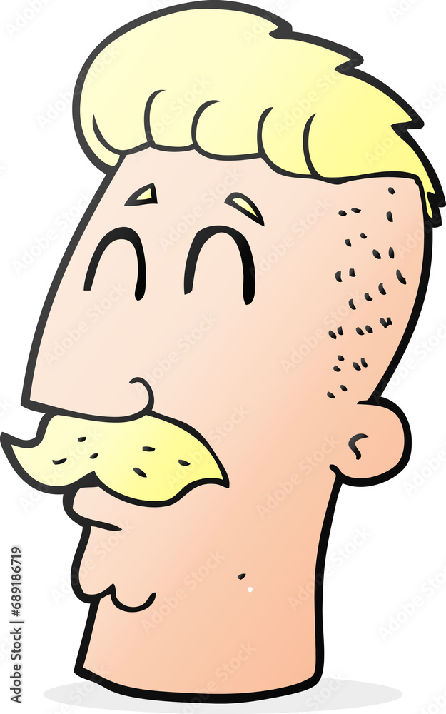 Fototapeta premium freehand drawn cartoon man with hipster hair cut
