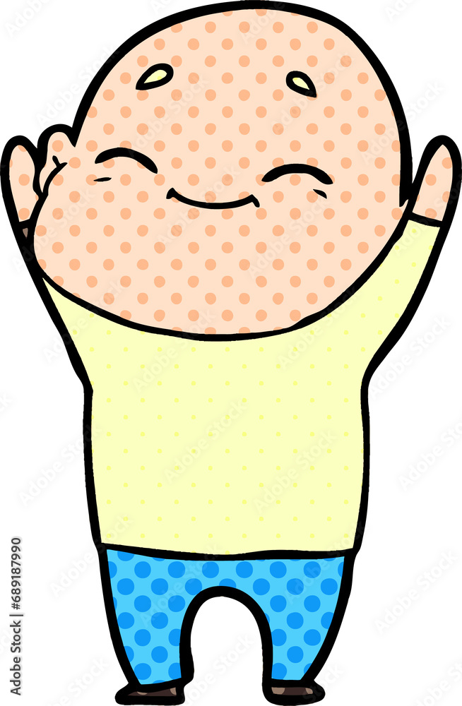 Fototapeta premium happy cartoon bald man