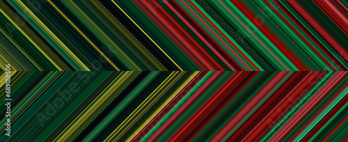 Detailed Christmas striped dual geometric pattern composed of big amount of thin green and red stripes.