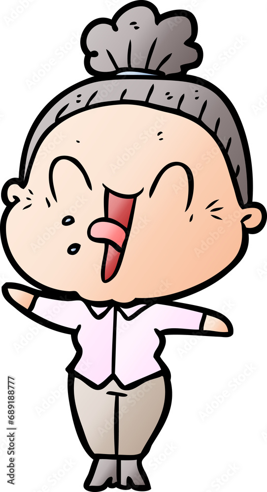 cartoon happy old woman cartoon happy old woman