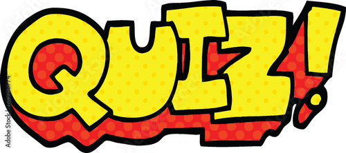 comic book style cartoon word quiz