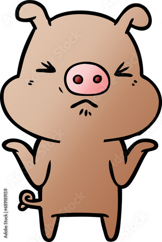 cartoon angry pig