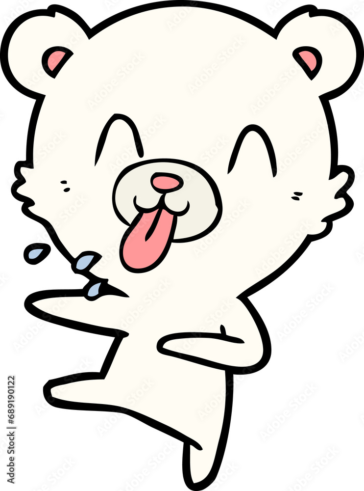 rude cartoon dancing polar bear sticking out tongue rude cartoon dancing polar bear sticking out tongue