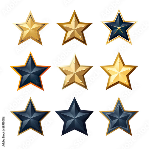 Star on transparent background or PNG file made with Ai generative technology