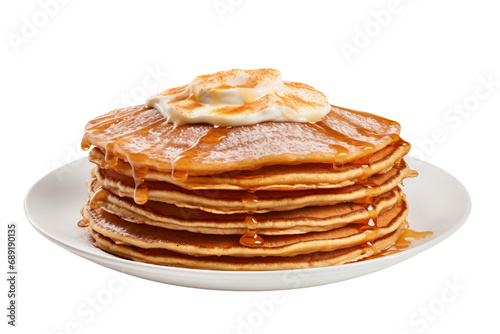 Gourmet Brunch Gingerbread Pancakes isolated on transparent background