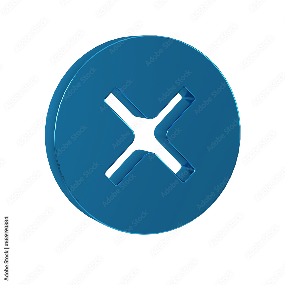 Blue X Mark, Cross in circle icon isolated on transparent background. Check cross mark icon. Blue X Mark, Cross in circle icon isolated on transparent background. Check cross mark icon.