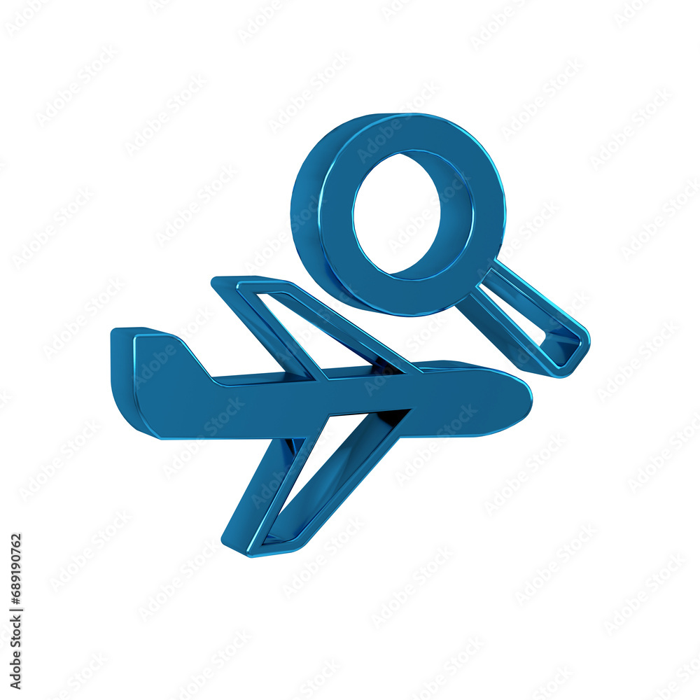 Blue Airplane search icon isolated on transparent background. Blue Airplane search icon isolated on transparent background.