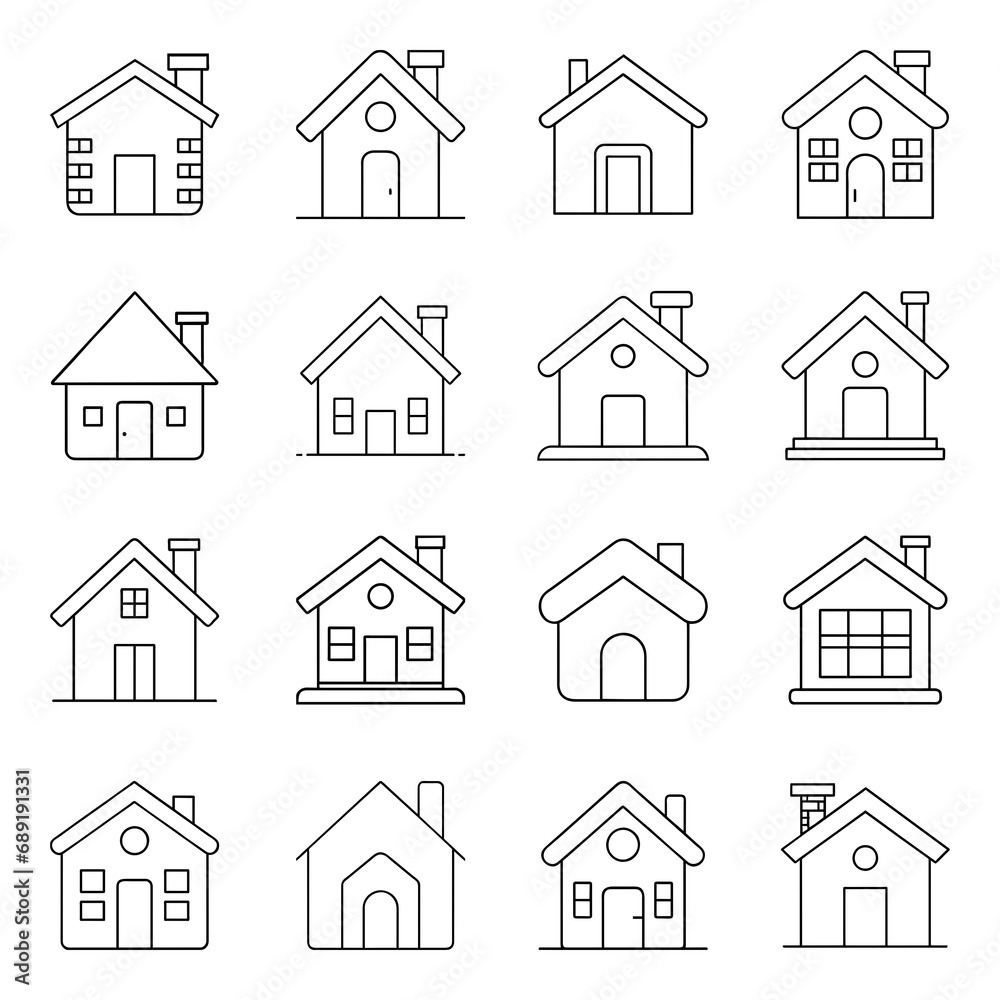 Set of home icon. Pictogram vector design.