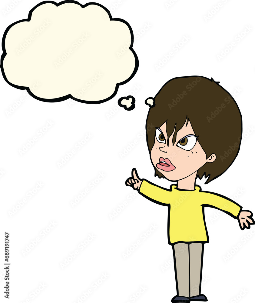 cartoon woman arguing with thought bubble cartoon woman arguing with thought bubble