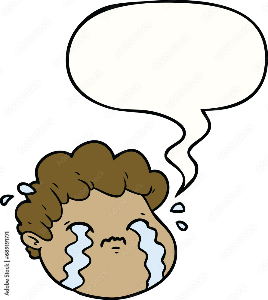 cartoon crying boy with speech bubble cartoon crying boy with speech bubble