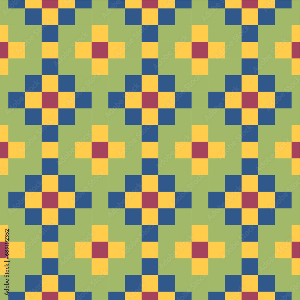 Seamless pattern geometric square shape background.Mosaic pattern seamless wallpaper vector. Seamless pattern geometric square shape background.Mosaic pattern seamless wallpaper vector.