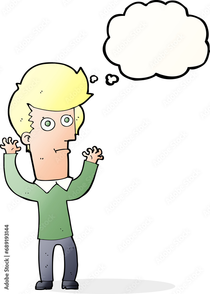 cartoon shocked man with thought bubble cartoon shocked man with thought bubble