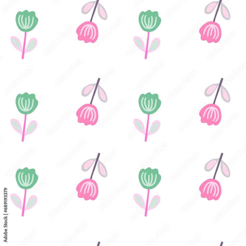 Romantic and abstract rose illustration in a seamless design.