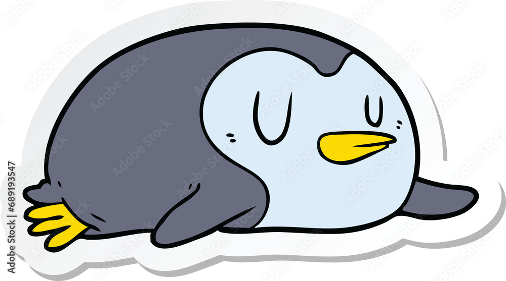 sticker of a cartoon penguin sticker of a cartoon penguin
