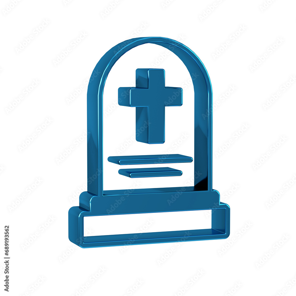 Blue Grave with tombstone icon isolated on transparent background. Blue Grave with tombstone icon isolated on transparent background.