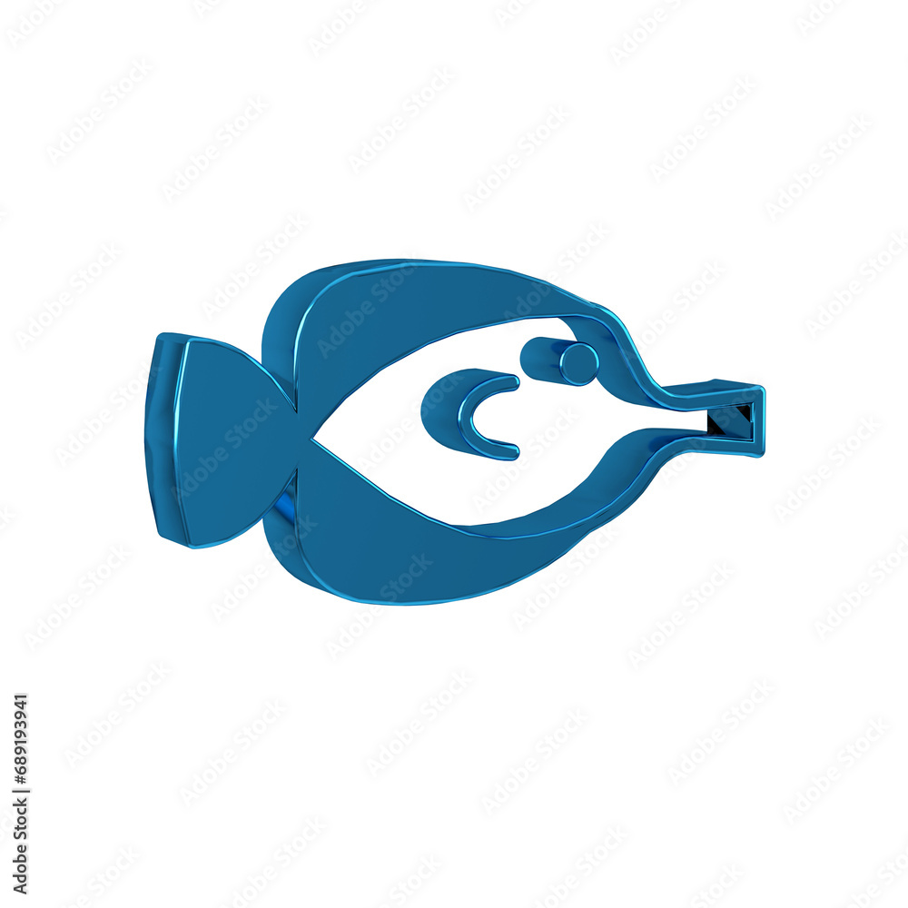 Blue Butterfly fish icon isolated on transparent background. Blue Butterfly fish icon isolated on transparent background.