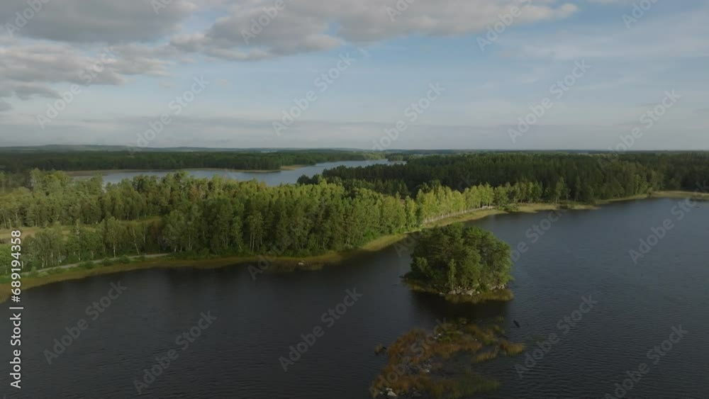 Epic aerial view of lake in Sweden Epic aerial view of lake in Sweden