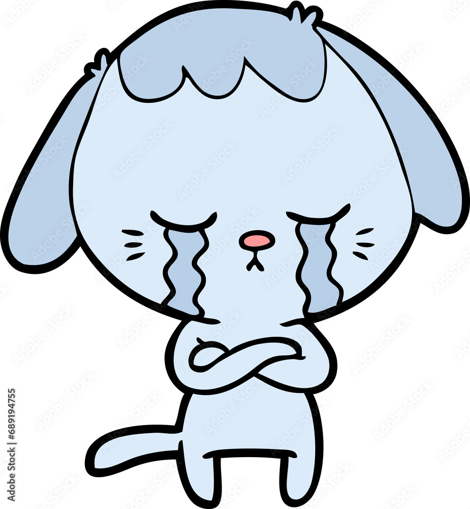 Fototapeta premium cute puppy crying cartoon