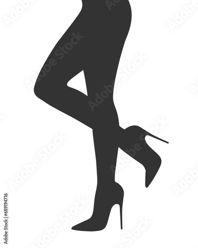 Women legs in high heel shoes graphic icon. Female feet isolated sign on white background. Vector illustration