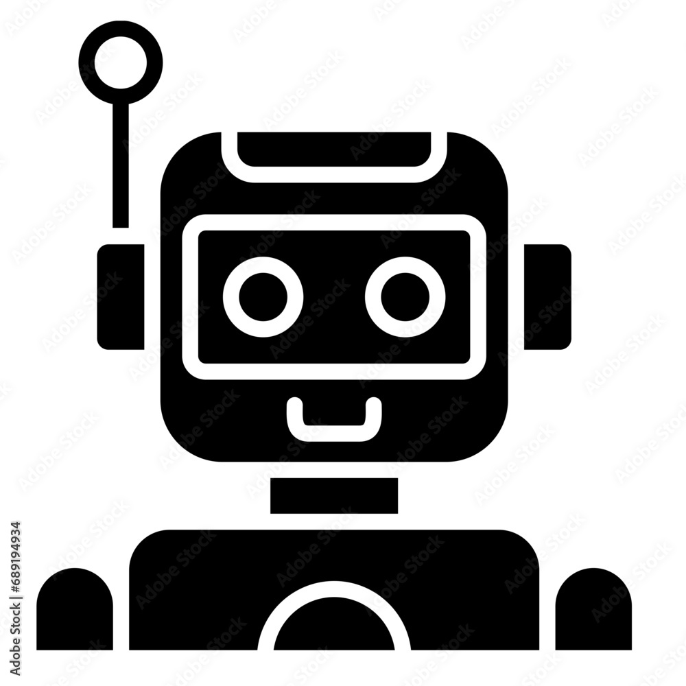 AI Chatbot icon line vector illustration