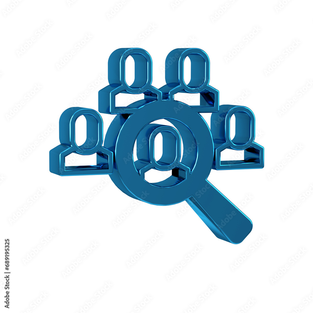 Blue Magnifying glass for search job icon isolated on transparent background. Recruitment or selection concept. Search for employees and job. Blue Magnifying glass for search job icon isolated on transparent background. Recruitment or selection concept. Search for employees and job.