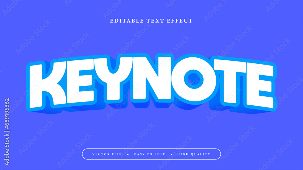 Editable text effect. Pastel style keynote blue text.