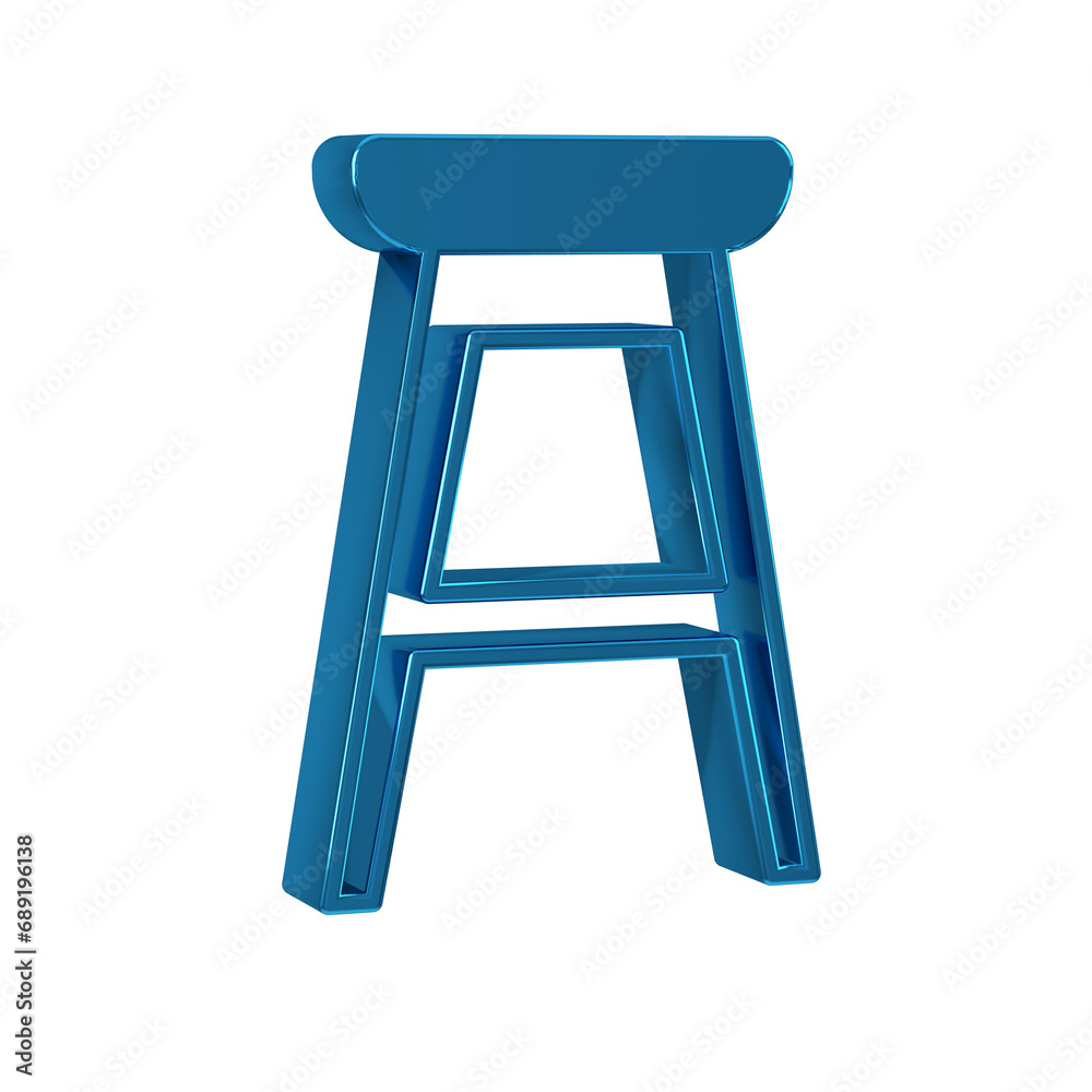 Blue Chair icon isolated on transparent background.