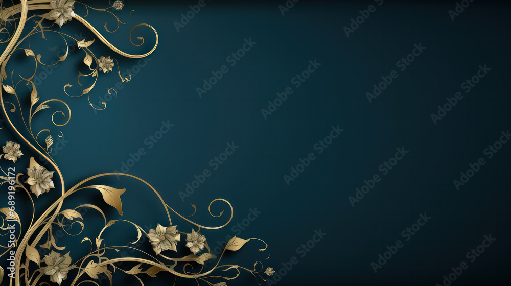Arabic Elegance, Islamic Arabesque Ornament Border on Luxurious Gold Background. - obrazy, fototapety, plakaty 