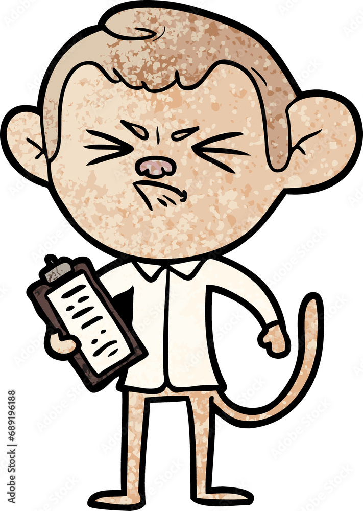 Obraz premium cartoon annoyed monkey