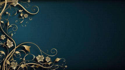 Arabic Elegance, Islamic Arabesque Ornament Border on Luxurious Gold Background.