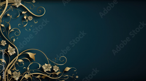 Arabic Elegance, Islamic Arabesque Ornament Border on Luxurious Gold Background. © pkproject