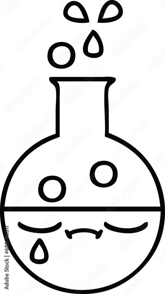 line drawing cartoon of a test tube line drawing cartoon of a test tube