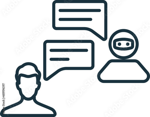 Chatbot integration icon. Monochrome simple sign from app development collection. Chatbot integration icon for logo, templates, web design and infographics. photo