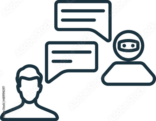 Chatbot integration icon. Monochrome simple sign from app development collection. Chatbot integration icon for logo, templates, web design and infographics.