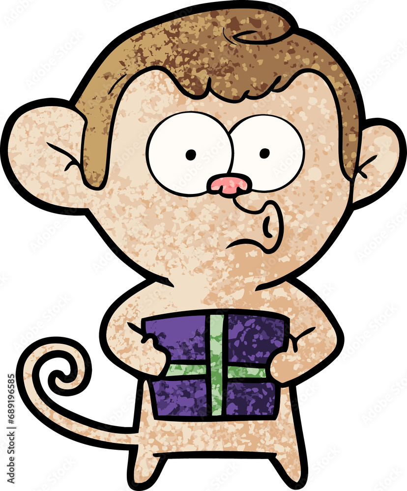 cartoon christmas monkey