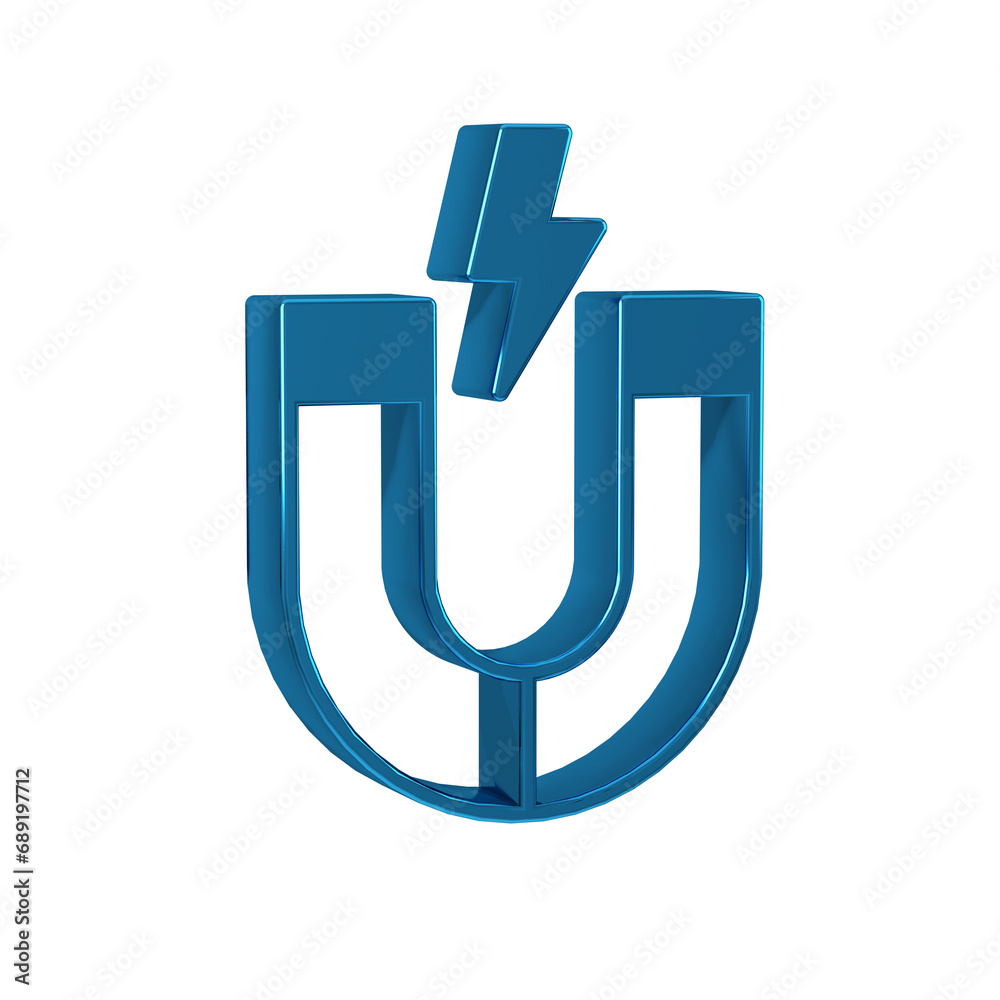 Blue Magnet icon isolated on transparent background. Horseshoe magnet, magnetism, magnetize, attraction. Blue Magnet icon isolated on transparent background. Horseshoe magnet, magnetism, magnetize, attraction.
