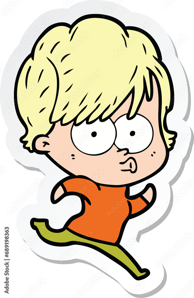 sticker of a cartoon woman