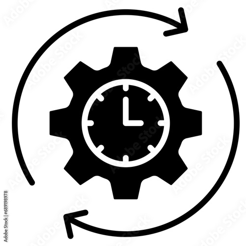 Time Efficiency icon line vector illustration